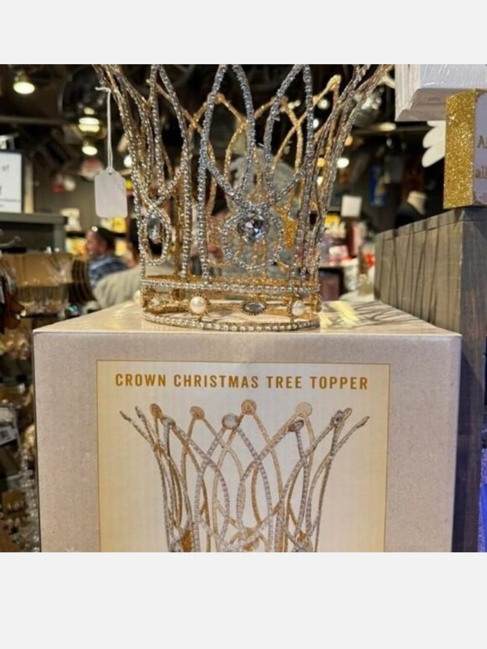 Crown Christmas Tree Topper - Gold